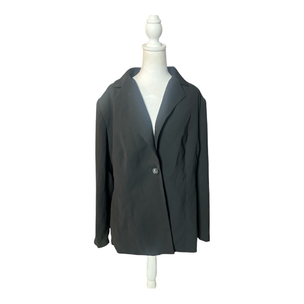 Kate Hill Black Blazer Jacket Size 22W Plus Size Single Button Workwear